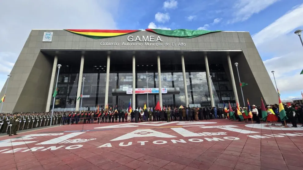 El inicio de las actividades en la Alcaldía de El Alto: Foto: Facebook de Eva Copa.