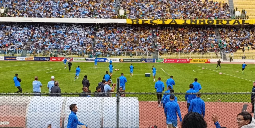 Así lució la recta de general del estadio Hernando Siles en el clásico del domingo 25 de febrero.