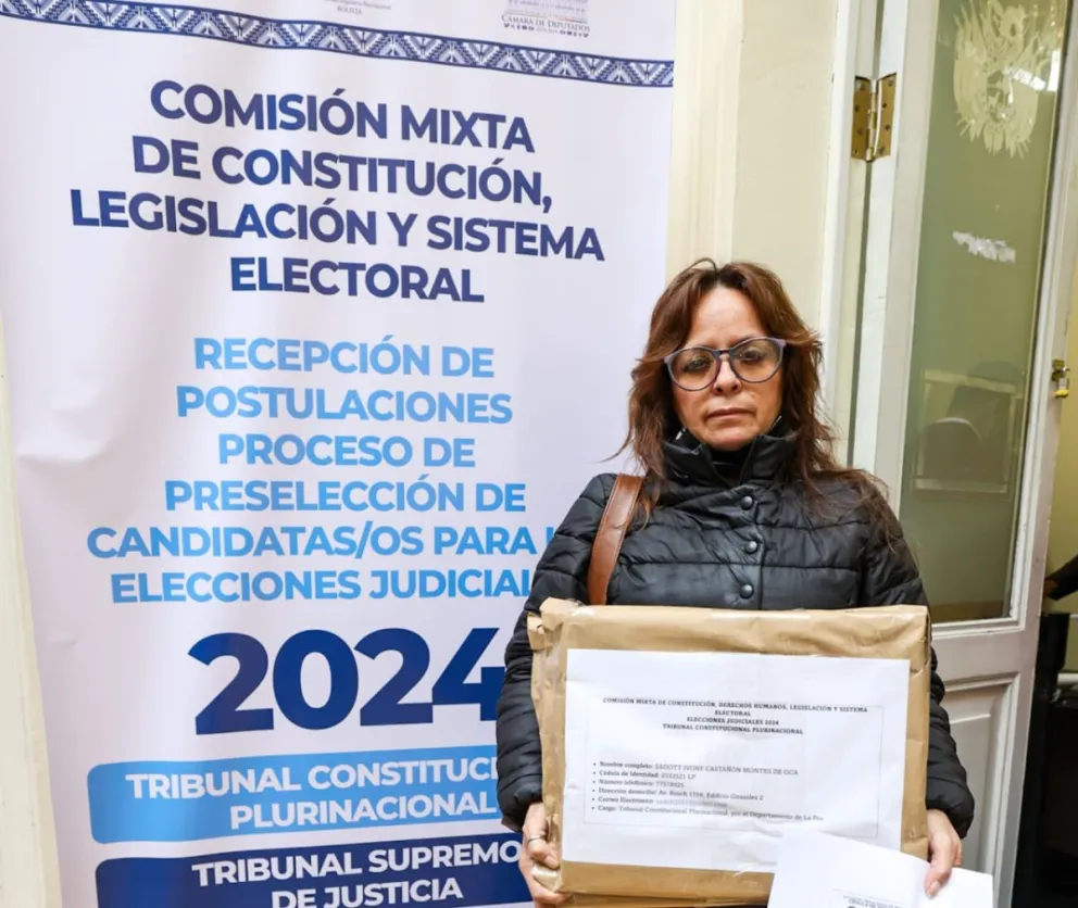 La abogada Sadott Ivone Castañón Montes de Oca se presentó hoy como postulante al TCP. Foto: ALP