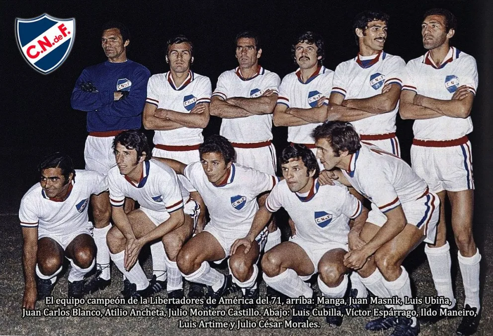 Equipo de Nacional que salió campeón de la Copa Libertadores en 1971 y que ganó en el estadio Siles. Foto: Conmebol