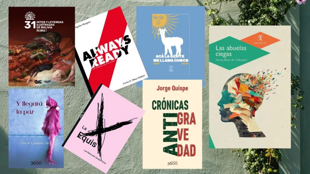 Las portadas de los libros que se presentarán en la Feria Internacional del Libro de El Alto.  Foto: CDLLP