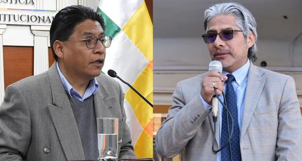 El ministro de Justicia, Iván Lima y el exprocurador General del Estado, Wilfredo Chávez. Foto: Min de Justicia - Procuraduría 