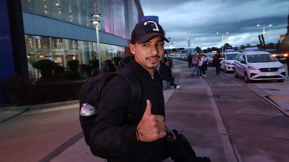 Briceño tras su arribo en El Alto. Foto: Sports 360.
