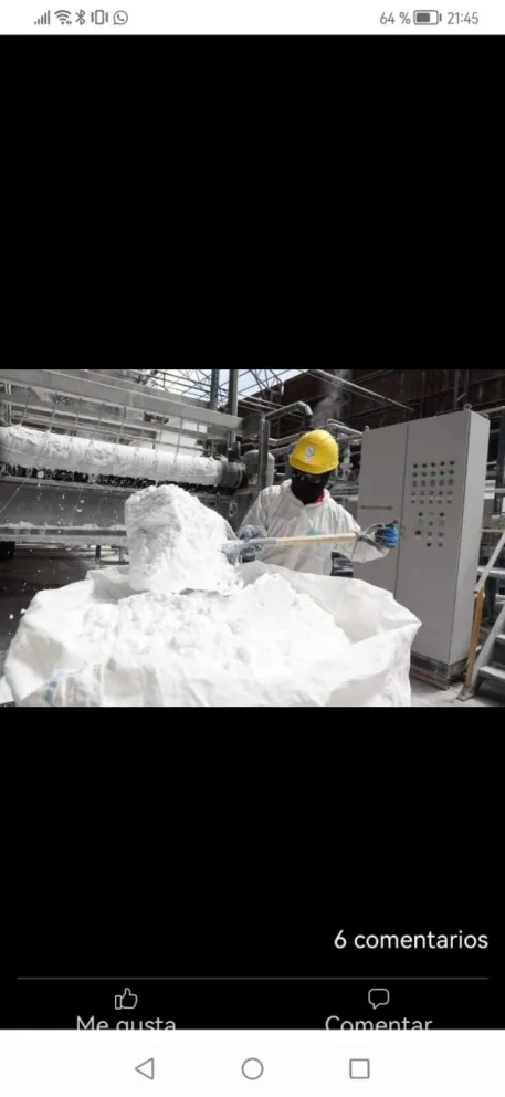 Producción de carbonato de litio     Foto: YLB