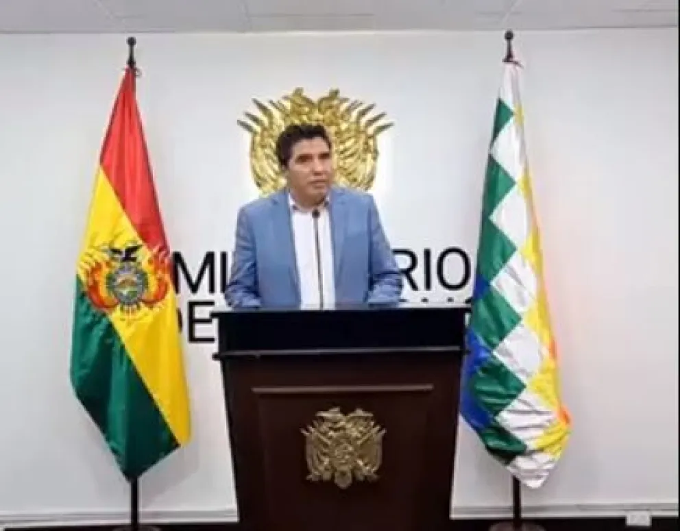 El director de Régimen Penitenciario, Juan Carlos Limpias, durante el anuncio de este lunes. Foto: Captura de video.