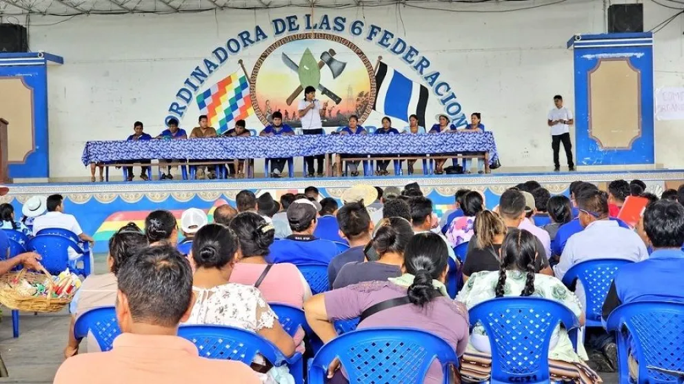 Evo Morales, en el ampliado ordinario de las Seis Federaciones del Trópico de Cochabamba y el MAS. Foto: RKC