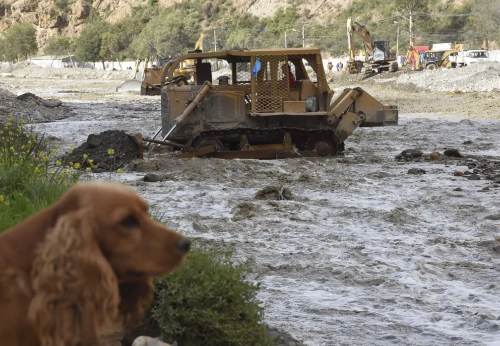 Tareas de limpieza, de las riberas del río La Paz en el sector de Amor de Dios (zona Sur). Foto: APG
