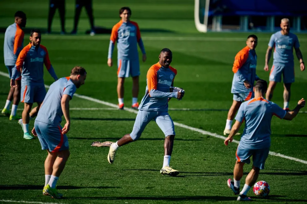 Futbolistas del cuadro italiano en su entrenamiento. Foto: Inter.