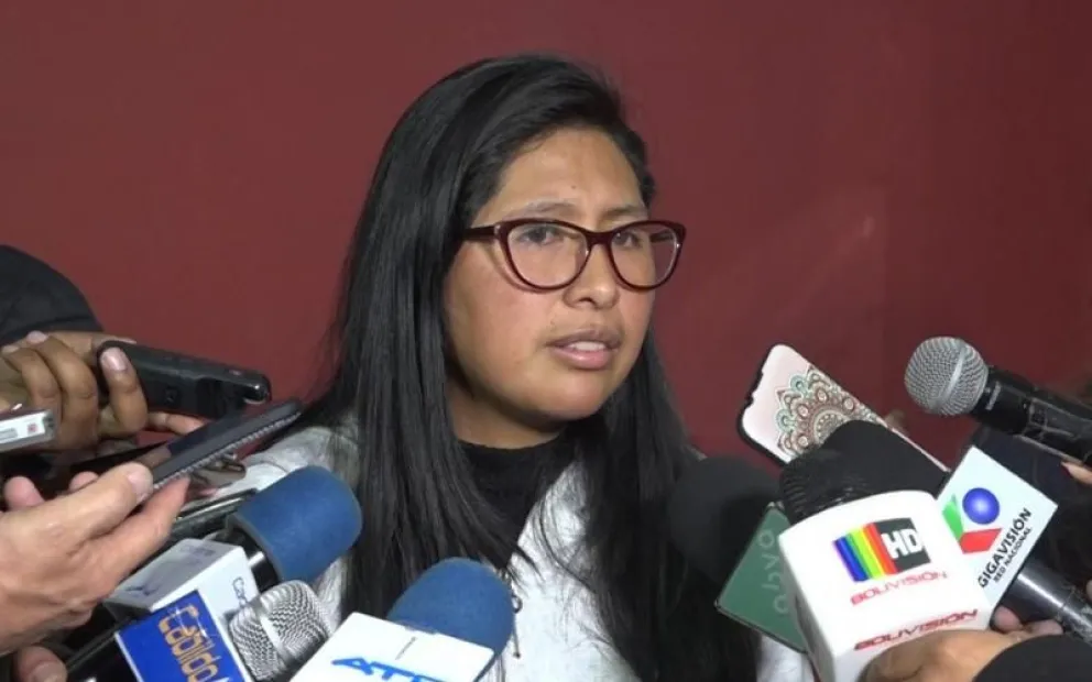 La alcaldesa de la ciudad de El Alto, Eva Copa. Foto: Cámara de Senadores.