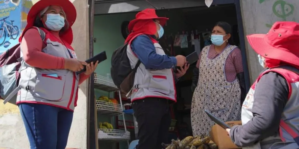 Brigadas de censistas en la ciudad de El Alto  Foto: Jorge Mamani 