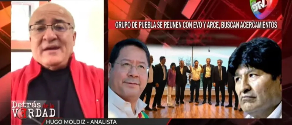 Hugo Moldiz durante su intervención en el programa Detrás de la verdad. Foto: Captura de video.