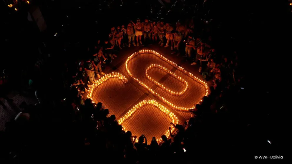 Personas que se sumaron a la iniciativa mundial, en La Paz. Foto: WWF