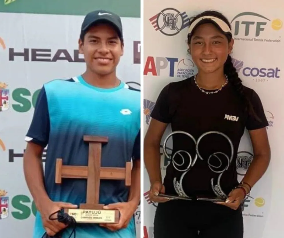 Bejarano (izq.) y Sumoya son de los mejores tenistas juveniles del país.