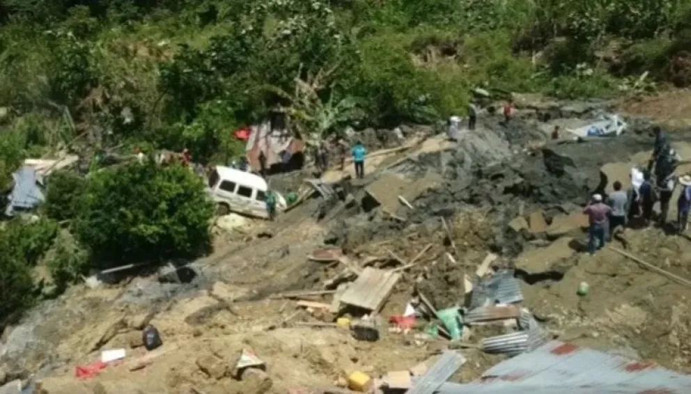 Deslizamiento en San Pedro, La Asunta. Foto: Red Uno.
