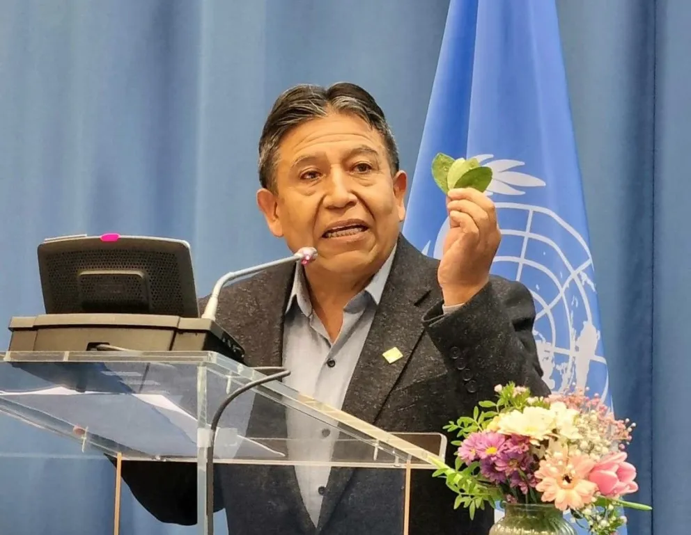 David Choquehuanca durante su participación en el foro de la CND. Foto: VPEP.
