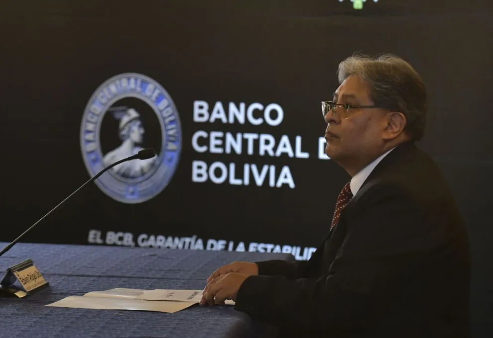 El presidente del Banco Central de Bolivia (BCB), Edwin Rojas, en una anterior actividad. Foto: APG