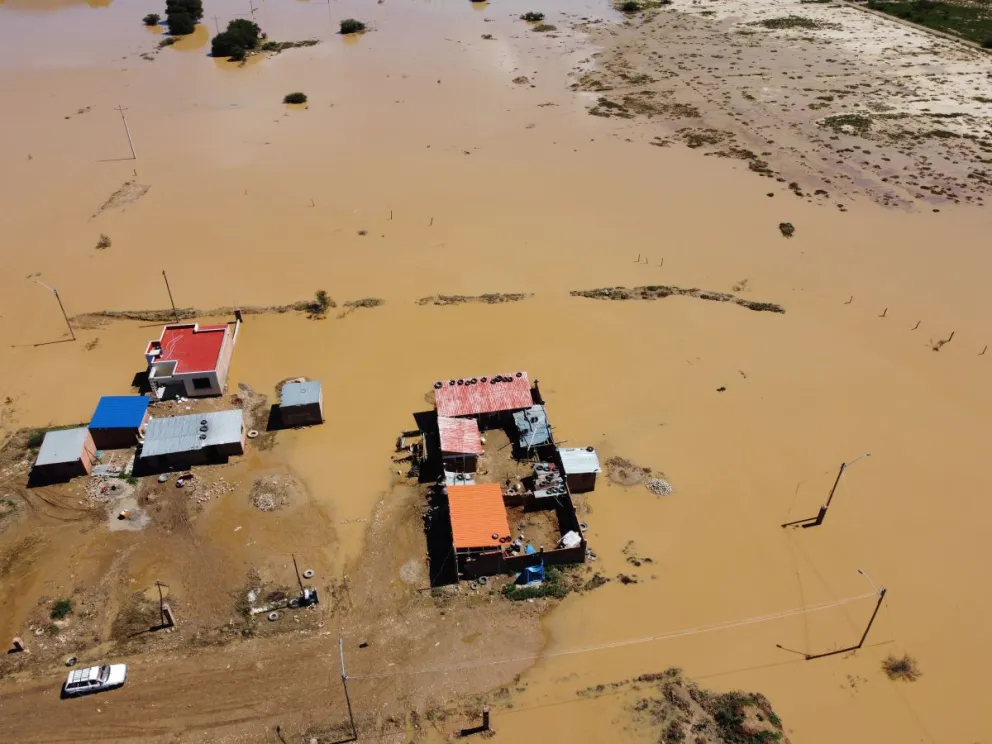 Intensas lluvias y riadas provocaron inundaciones en el municipio de Cliza, en Cochabamba. Foto: APG