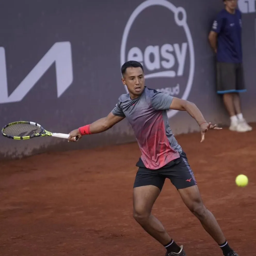 Dellien durante su partido de cuartos de final. Foto: Challenger de Santiago.
