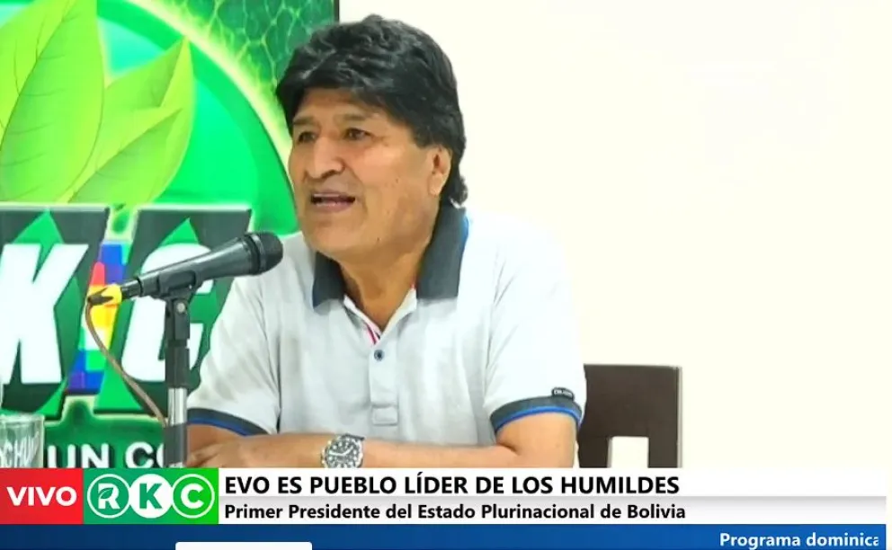 El expresidente Evo Morales en su programa de Radio Kawsachun Coca. Foto: Captura video.