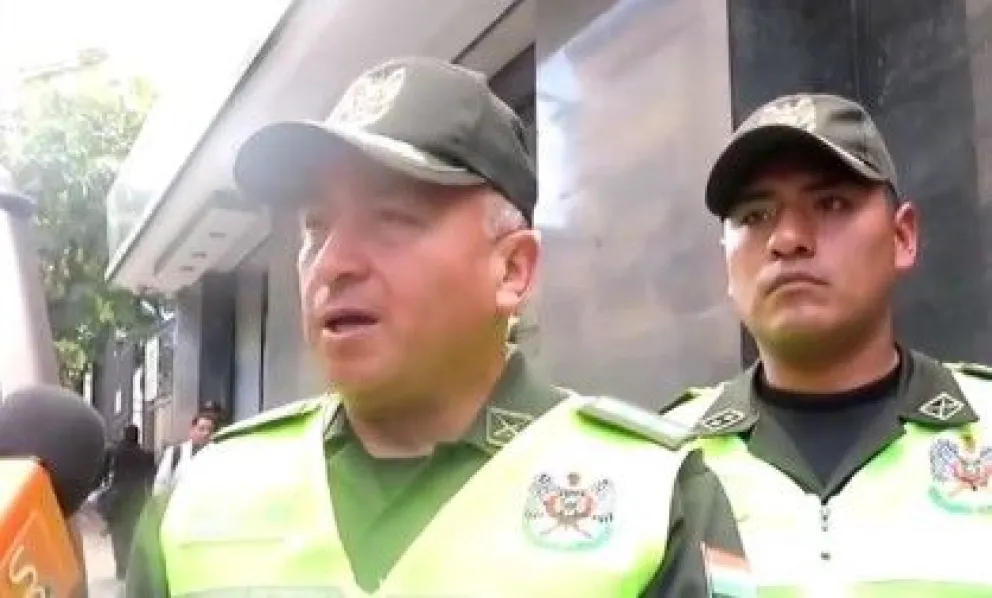 El Comandante Departamental de La Paz, Edgar Cortés Foto: Captura de pantalla