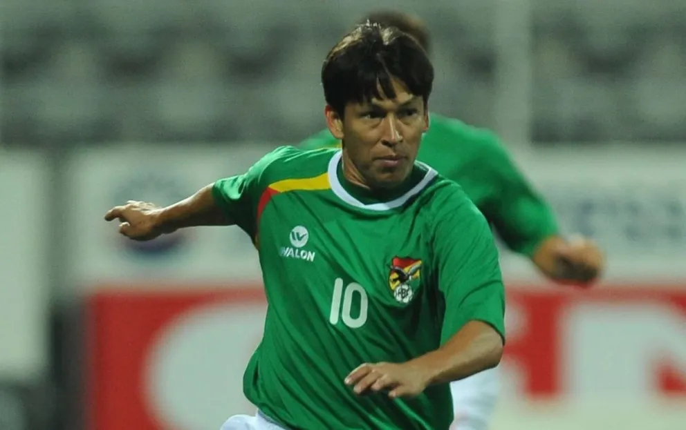 Joselito Vaca en un partido de la selección nacional. Fue el autor del gol del triunfo de la Verde sobre Sudáfrica en Johannesburgo. 