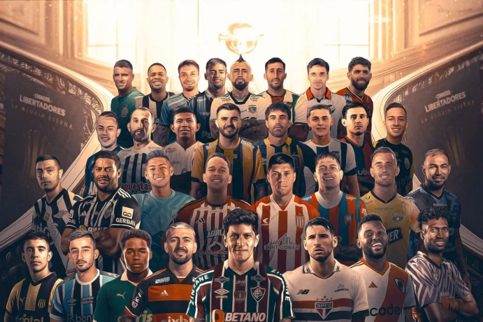La ilustración de la Conmebol donde se muestra a las figuras de la Libertadores. Foto Conmebol