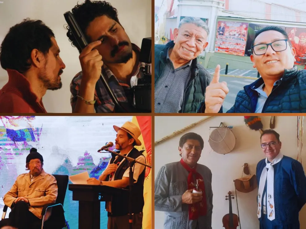 Alejandro Loayza, Guery Pozo, Iván Sanjinés y Gustavo Baldivieso hablan de sus padres y sus sendas. Fotos: Cortesía y ABI