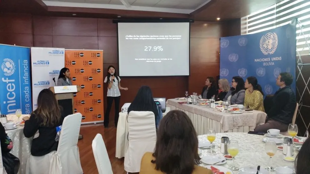 Presentación de los resultados de la consulta virtual hecha por la Unicef. Foto: Carlos Quisbert