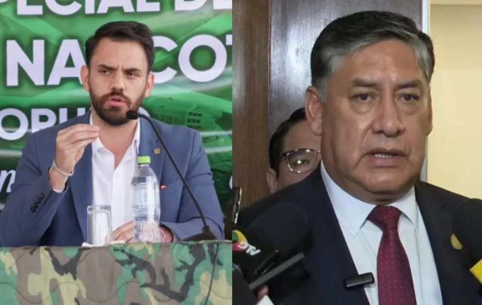 El ministro de Gobierno, Eduardo Del Castillo, y el fiscal general del Estado, Juan Lanchipa. Foto: Capturas