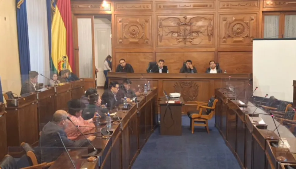 La sesión de la Comisión Mixta de Constitución. Foto: ABI