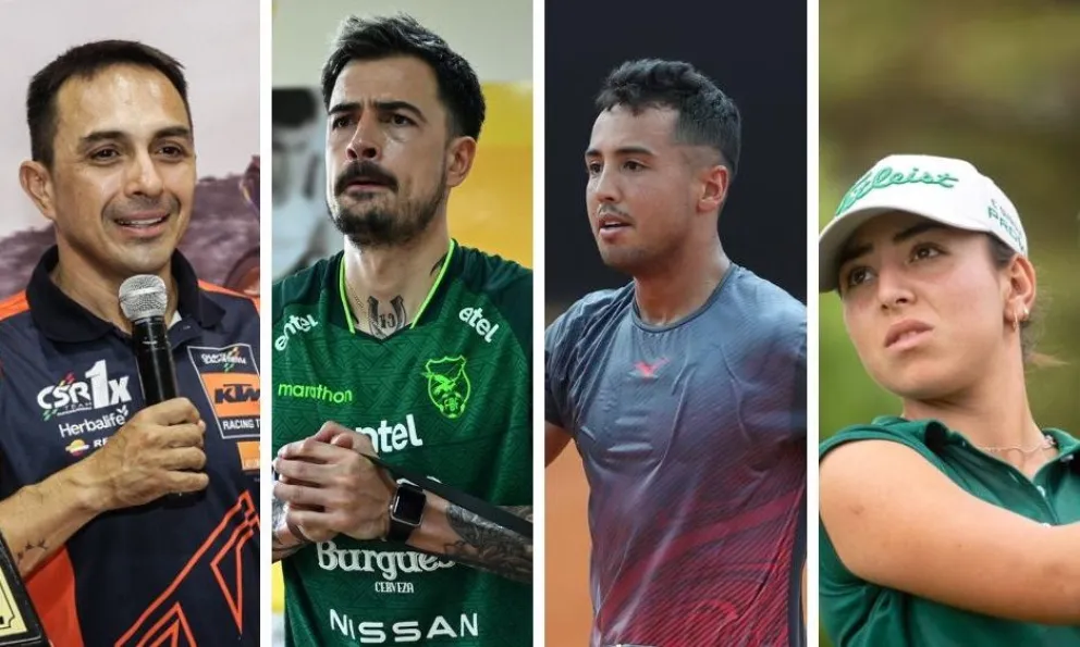 Salvatierra (izq.), Viscarra, Dellien y Quiroga son algunos de los deportistas que no estarán en el censo.
