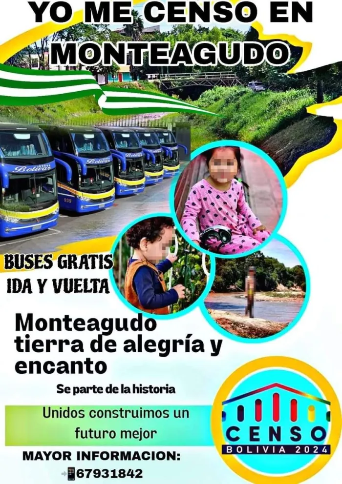 La publicidad del municipio de Monteagudo, que pidió a sus ciudadanos retornar para el censo. Foto: Alcaldía de Monteagudo.