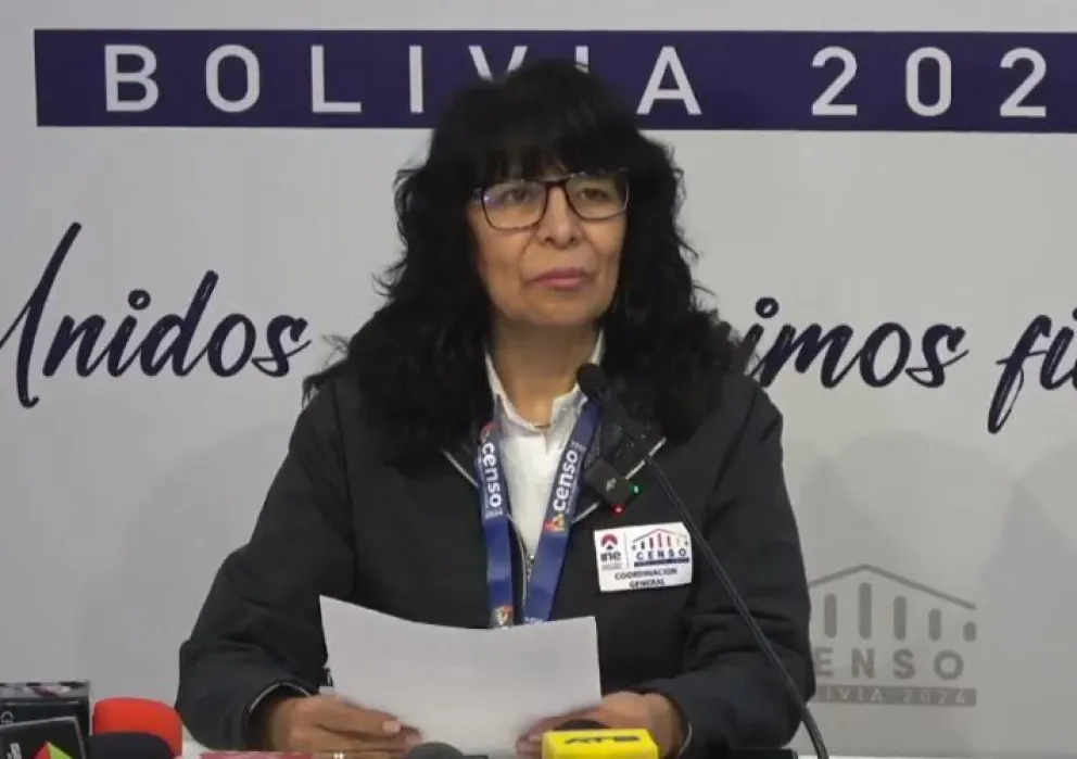 Martha Oviedo, coordinadora nacional del censo del INE, en conferencia de prensa. Foto: Captura.