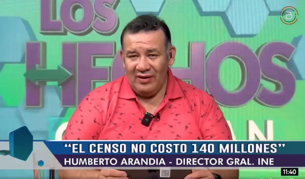 El director del INE en entrevista con el canal estatal.   Foto: Captura Bolivia TV