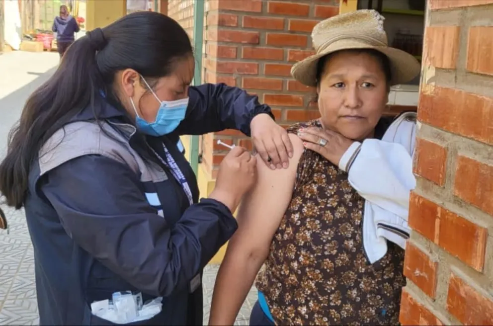 Una mujer recibe la vacuna contra la influenza. Foto: ABI