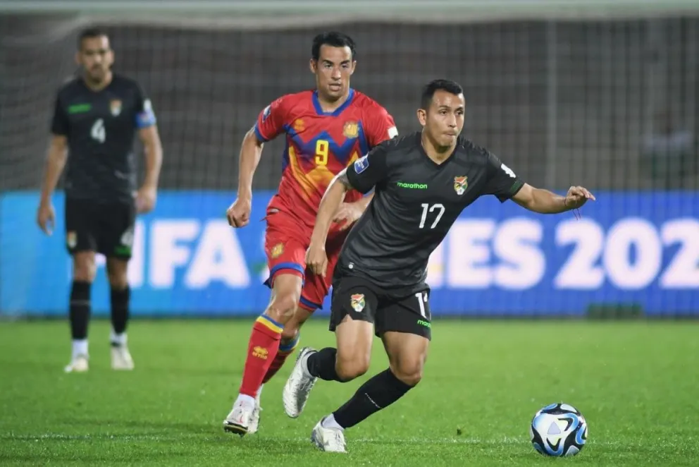 Fernández durante el partido con la Verde frete a Andorra. Foto: FBF.