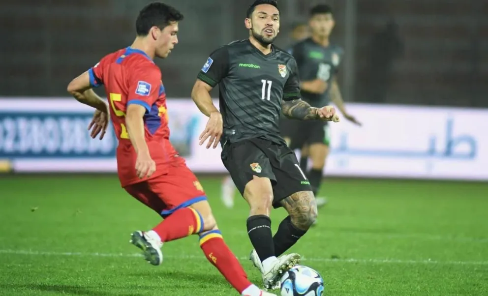 Carmelo Algarañaz en el partido que Bolivia disputó frente a Andorra el 25 de marzo. Foto: FBF