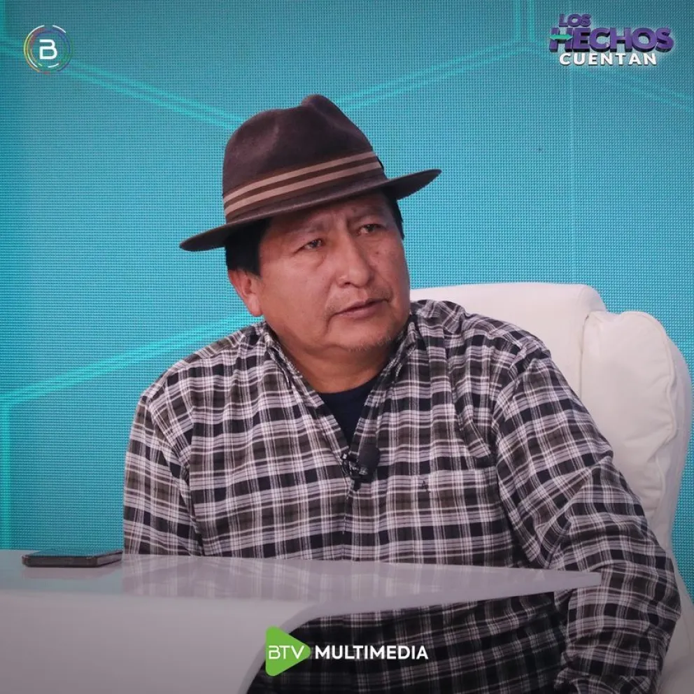 Rufo Calle durante su participación en el canal estatal. Foto: ABI