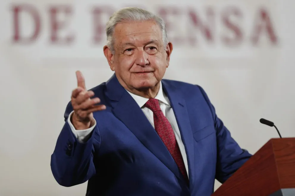 El presidente de México durante su conferencia de prensa matutina este lunes. Foto: EFE
