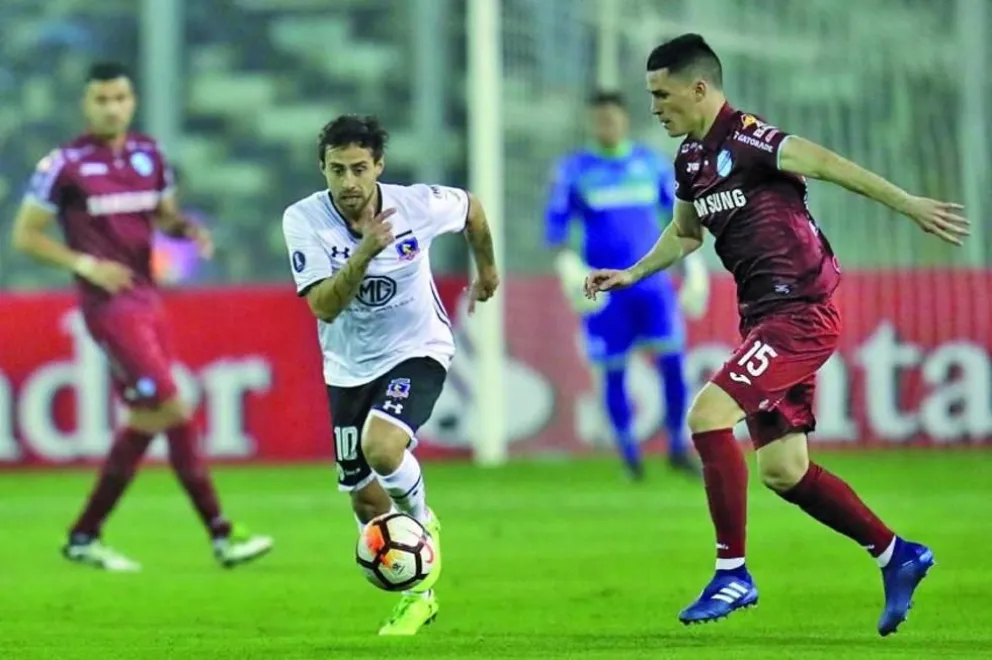 Incidencia del partido Colo Colo vs. Bolívar en 2018. Foto: EFE.