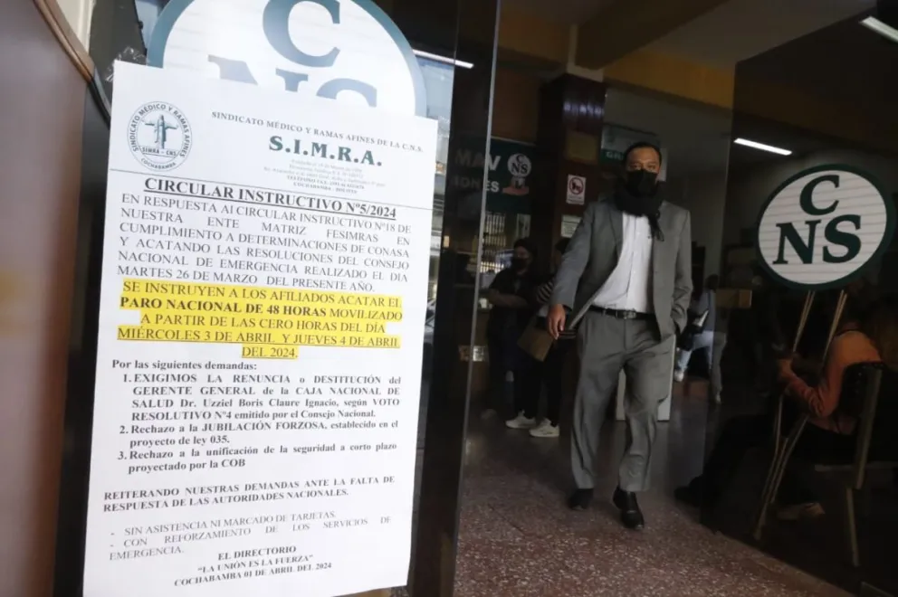 La CNS cumple el paro nacional de 48 horas en Cochabamba. Foto: APG 