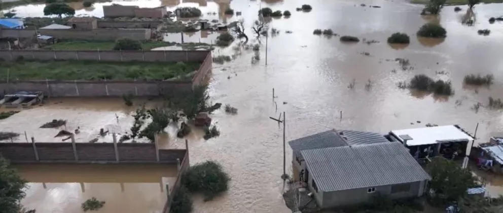 Imagen de inundaciones provocadas por la lluvia, en Cochabamba. Foto: Unitel