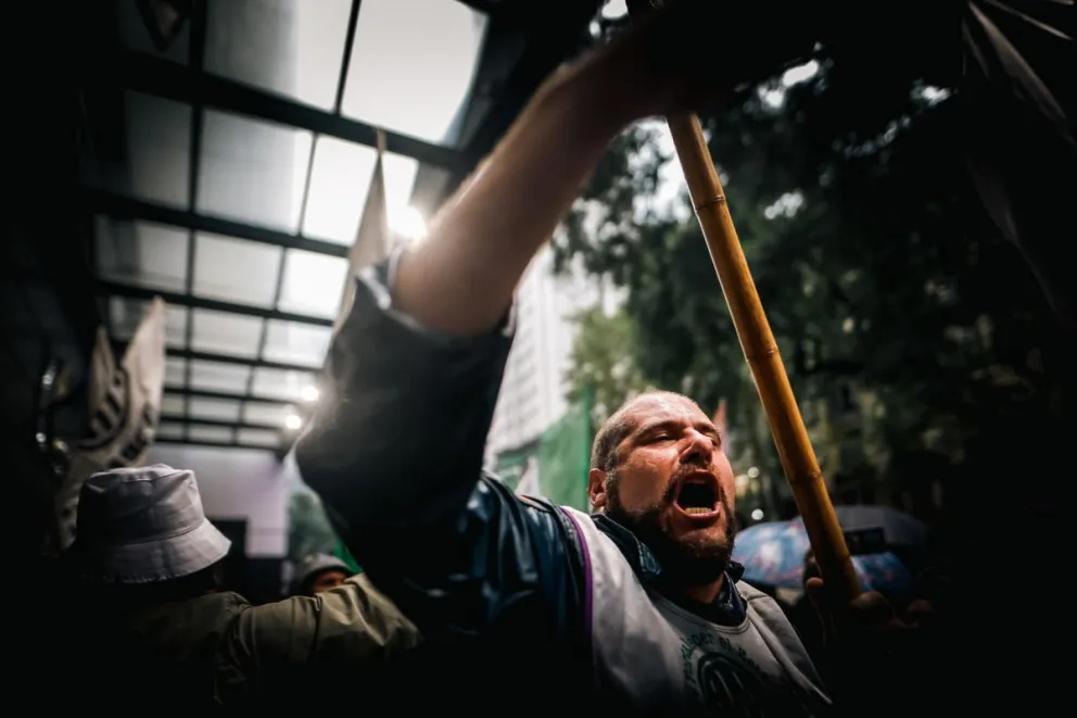 Una instantánea de la protesta este miércoles en Buenos Aires. Foto: EFE
