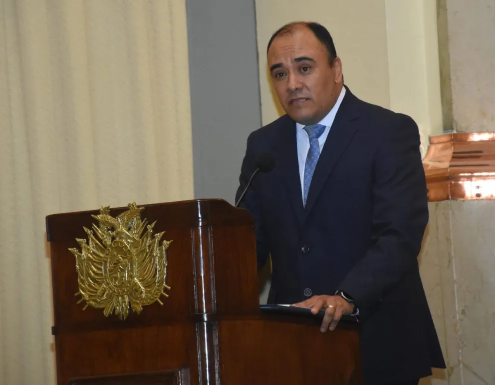 Gustavo Ávila durante el acto de posesión este jueves en la Vicepresidencia. Foto: APG
