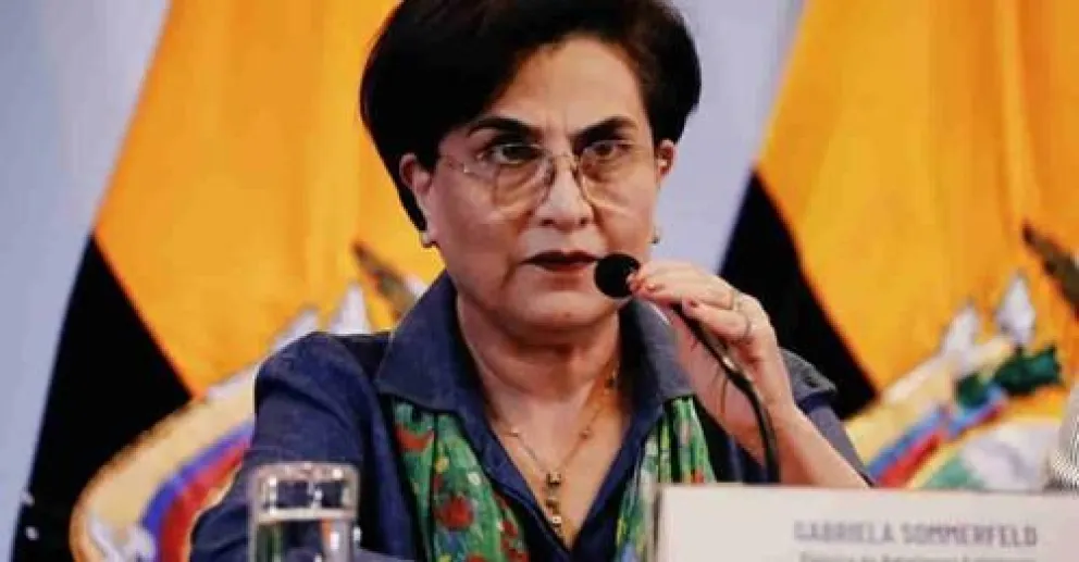 La canciller de Ecuador, Gabriela Sommerfeld. Foto: Aristegui Noticias
