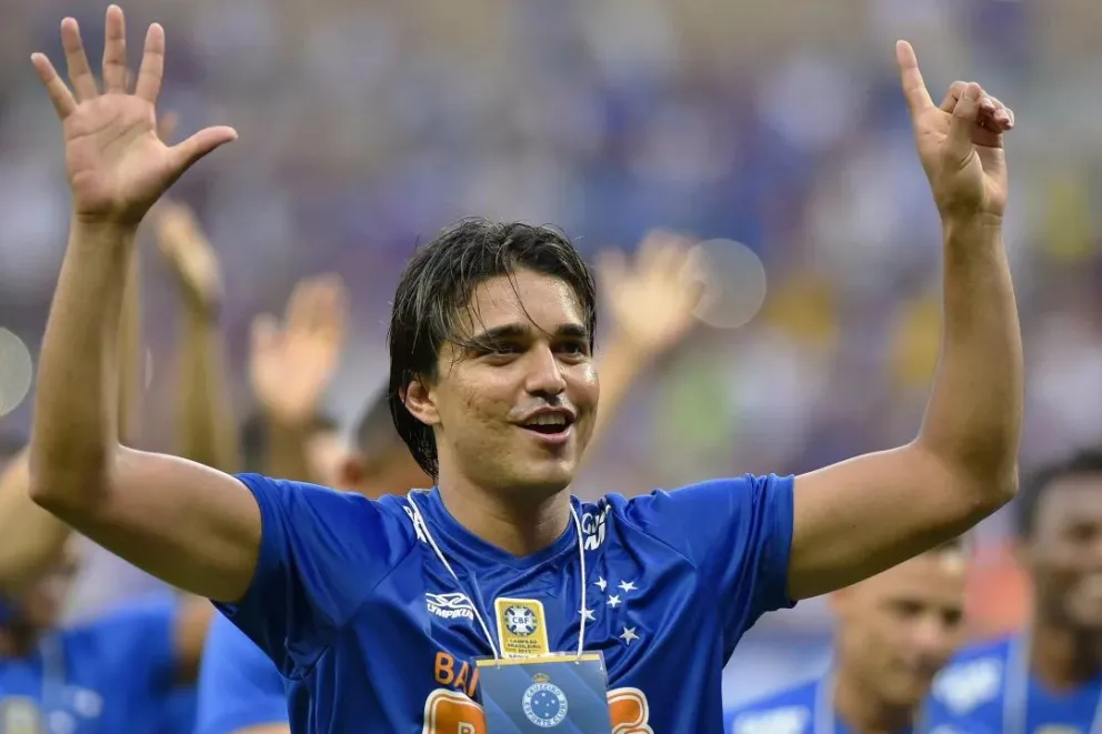 Marcelo Martins en una celebración con Cruzeiro. 