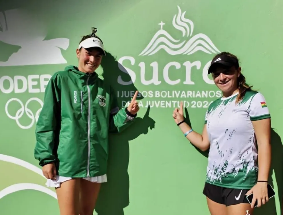 Marinovitch (izq.) y Trigosso triunfaron en dobles damas. Foto: Sucre 2024.