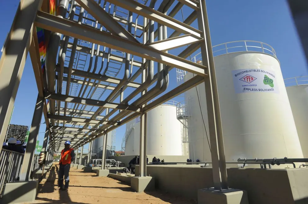 La planta de biocombustibles de YPFB. Foto: APG