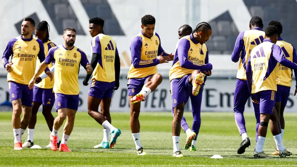El conjunto merengue durante un entrenamiento. Foto: Real Madrid.