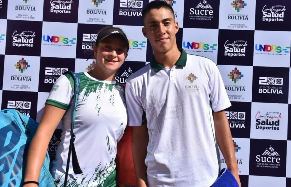 Trigosso (izq.) y Muñoz obtuvieron la plata en dobles mixto. Foto: Viceministerio de Deportes.